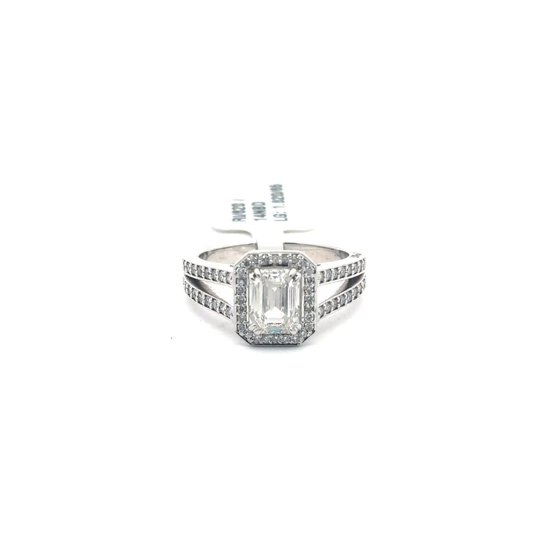 The Cécile Emerald-Cut Halo Ring