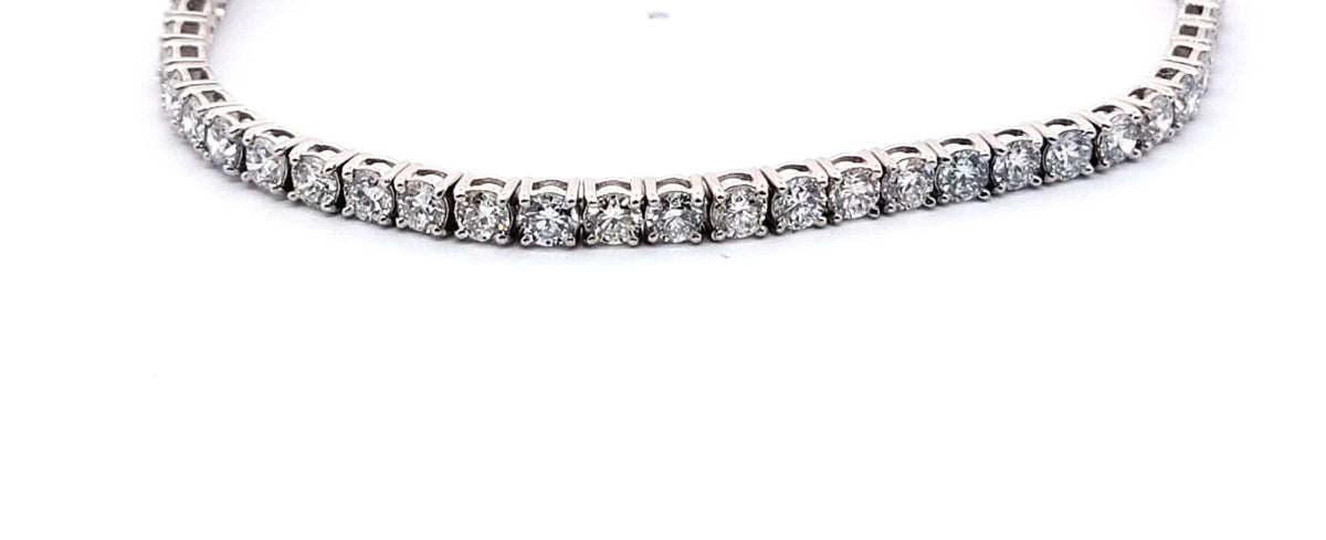 The Odette round diamond tennis bracelet in 18K white gold