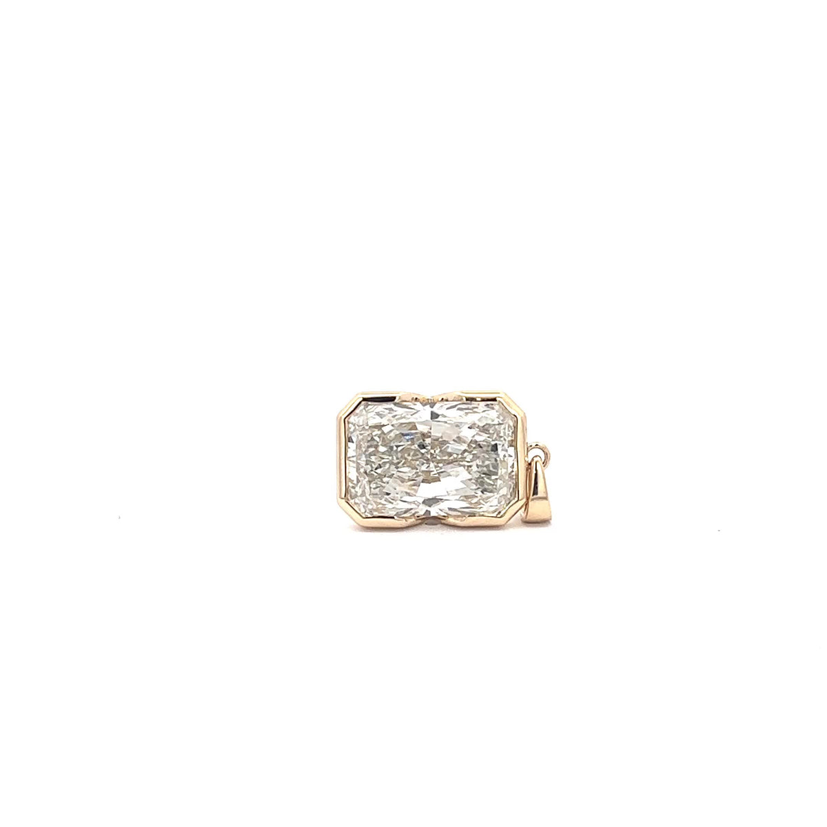 The Noemie radiant bezel diamond pendant in 14K yellow gold