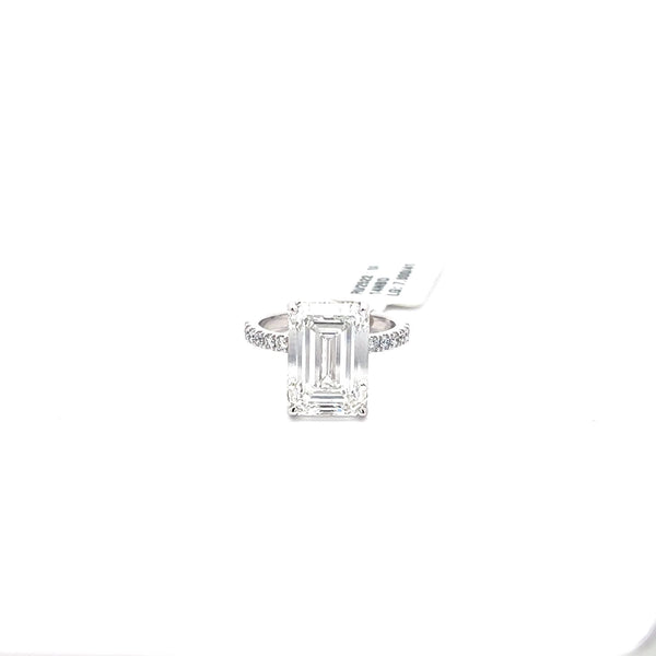 The Honorine Emerald-Cut Hidden-Halo Solitaire Ring