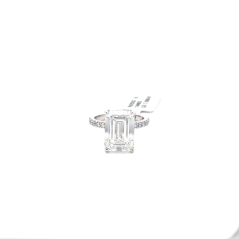 The Honorine Emerald-Cut Hidden-Halo Solitaire Ring