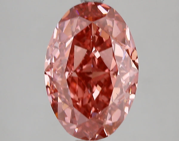 4.6ct Fancy Vivid Pink Oval Lab Diamond, SI1, IGI Certified