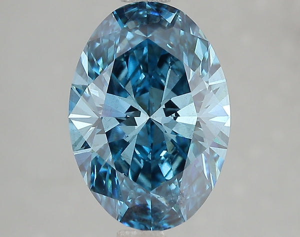 3.08ct Fancy Vivid Blue Oval Lab Diamond, SI1, IGI Certified