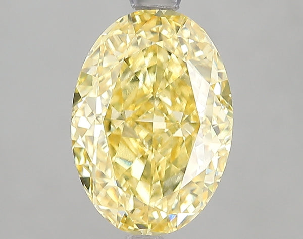 2.83ct Fancy Vivid Yellow Oval Lab Diamond, VVS2, IGI Certified