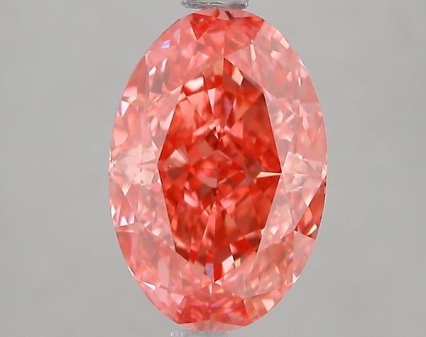 3.05ct Fancy Vivid Pink Oval Lab Diamond, VS1, IGI Certified