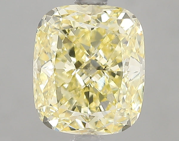 2.59ct Fancy Intense Yellow Cushion Lab Diamond, VS1, IGI Certified