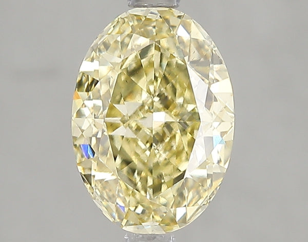 2.56ct Fancy Intense Yellow Oval Lab Diamond, VS2, IGI Certified