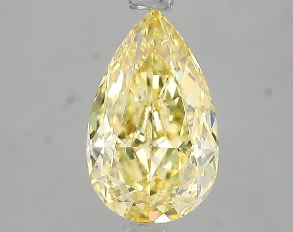 2ct Fancy Vivid Yellow Pear Lab Diamond, VS2, IGI Certified
