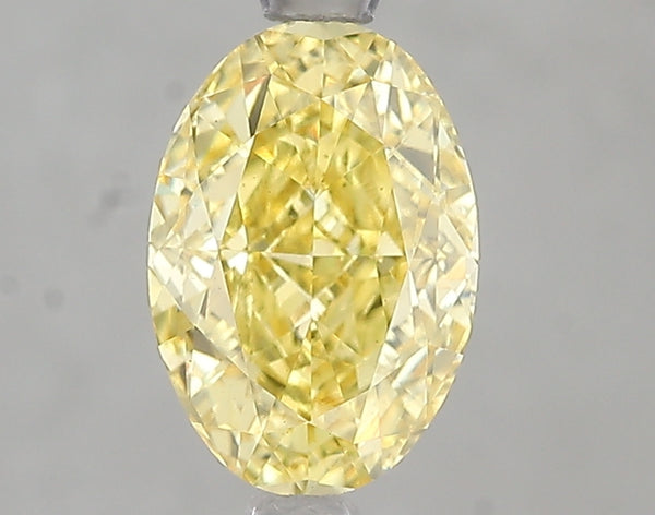 2ct Fancy Intense Yellow Oval Lab Diamond, VS2, IGI Certified