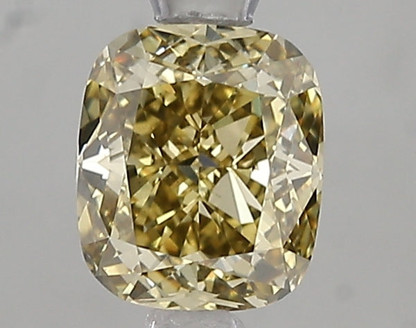 1.07ct Fancy Greyish Yellow Cushion Lab Diamond, VS2, IGI Certified