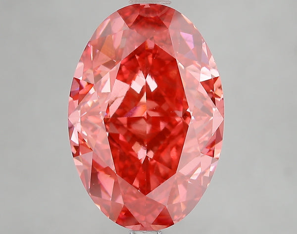 7.53ct Fancy Vivid Red Oval Lab Diamond, SI1, IGI Certified
