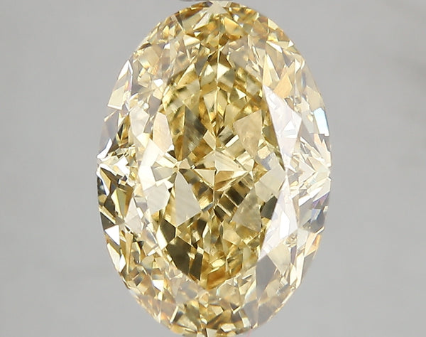 5ct Fancy Vivid Yellow Oval Lab Diamond, VS2, IGI Certified