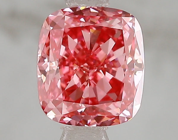 1.6ct Fancy Vivid Pink Cushion Lab Diamond, VS2, IGI Certified