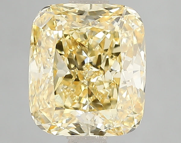 3.03ct Fancy Intense Yellow Cushion Lab Diamond, VS2, IGI Certified