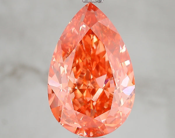 4.96ct Fancy Vivid Pink Pear Lab Diamond, VS2, IGI Certified