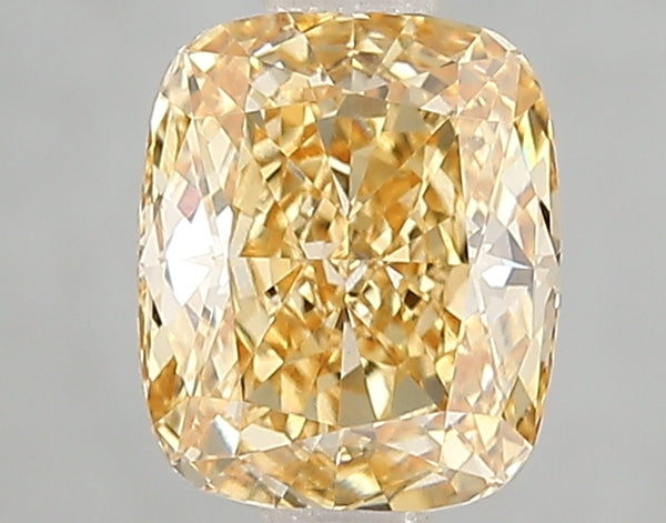 1.51ct Fancy Vivid Yellow Cushion Lab Diamond, VVS2, IGI Certified