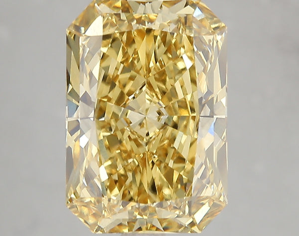 5.2ct Fancy Vivid Yellow Radiant Lab Diamond, VS1, IGI Certified