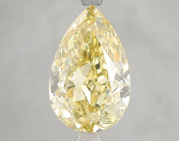 5.19ct Fancy Vivid Yellow Pear Lab Diamond, VS1, IGI Certified