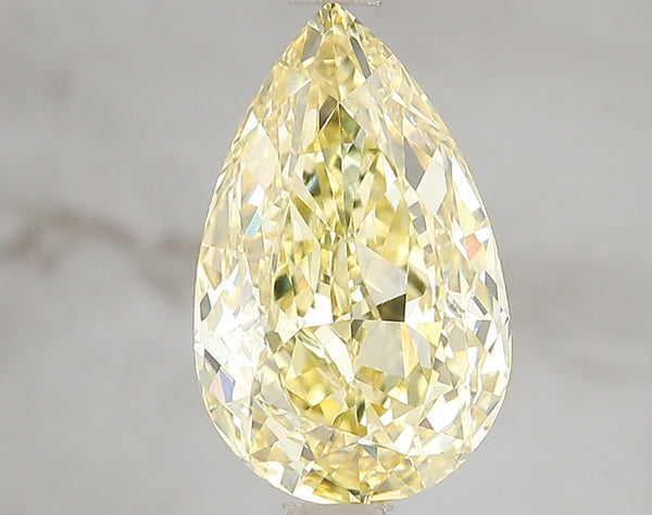 3.56ct Fancy Vivid Yellow Pear Lab Diamond, VS1, IGI Certified