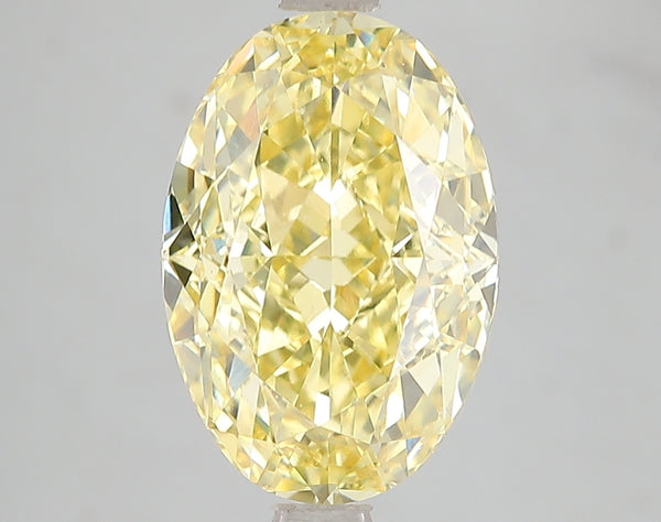 5.2ct Fancy Vivid Yellow Oval Lab Diamond, VS1, IGI Certified