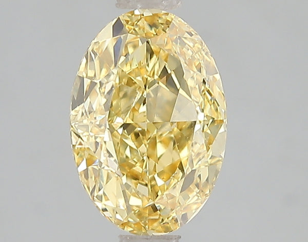 2ct Fancy Vivid Yellow Oval Lab Diamond, VS1, IGI Certified
