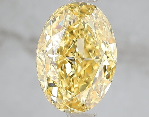 2.52ct Fancy Vivid Yellow Oval Lab Diamond, SI1, IGI Certified