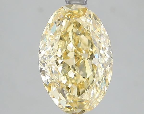 3.1ct Fancy Intense Yellow Oval Lab Diamond, VVS2, IGI Certified