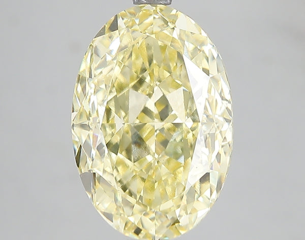 5.01ct Fancy Vivid Yellow Oval Lab Diamond, VS1, IGI Certified