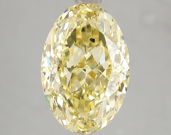5.02ct Fancy Vivid Yellow Oval Lab Diamond, SI2, IGI Certified