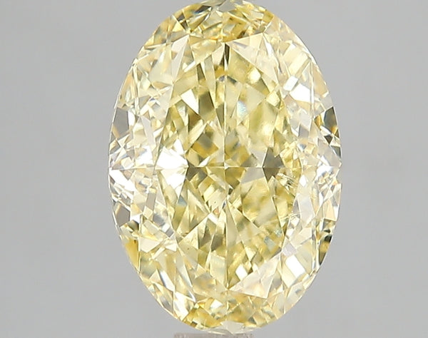 3.03ct Fancy Vivid Yellow Oval Lab Diamond, VS1, IGI Certified