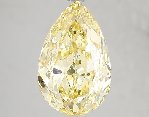 5.02ct Fancy Vivid Yellow Pear Lab Diamond, VS1, IGI Certified