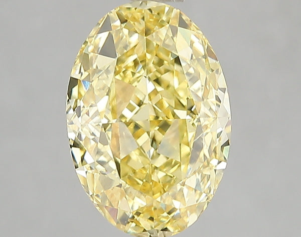 3.05ct Fancy Vivid Yellow Oval Lab Diamond, VS2, IGI Certified