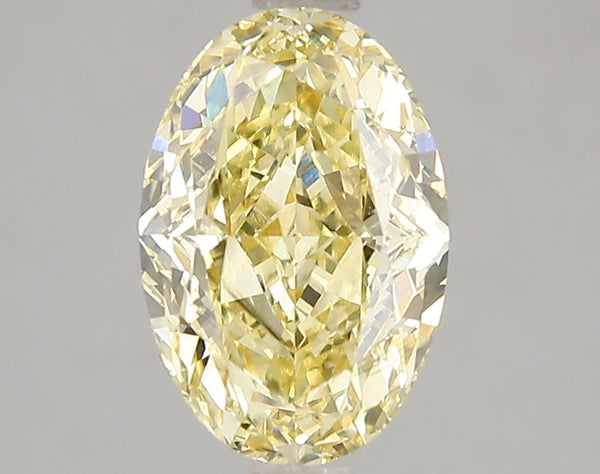 3.07ct Fancy Vivid Yellow Oval Lab Diamond, SI1, IGI Certified