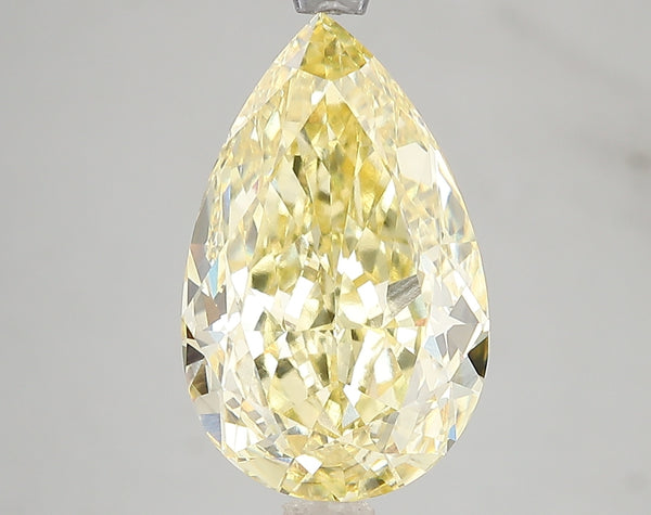 5.03ct Fancy Vivid Yellow Pear Lab Diamond, VS2, IGI Certified