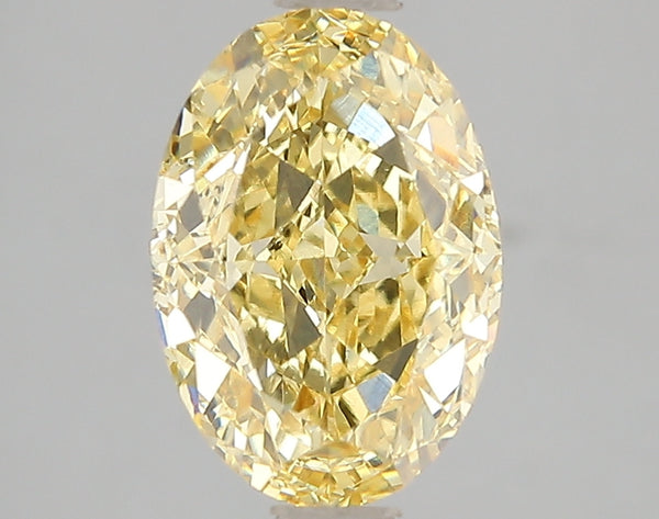 3ct Fancy Vivid Yellow Oval Lab Diamond, VS1, IGI Certified