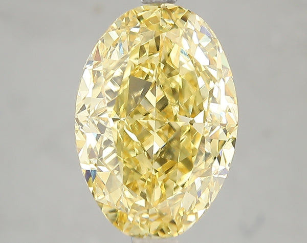 5.03ct Fancy Vivid Yellow Oval Lab Diamond, VS2, IGI Certified