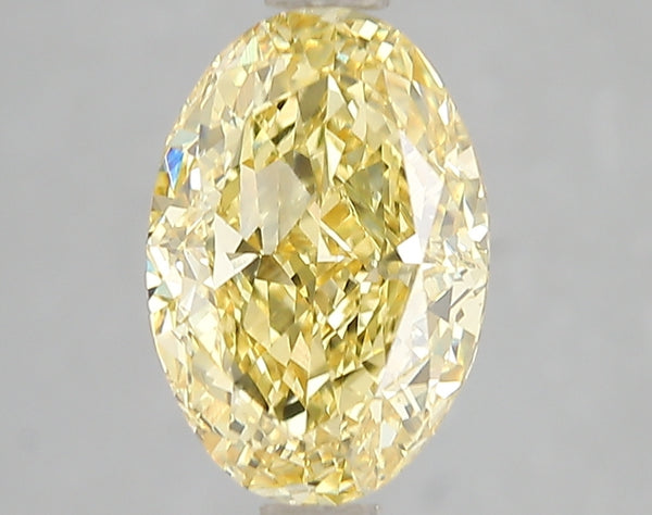 3ct Fancy Vivid Yellow Oval Lab Diamond, VS1, IGI Certified