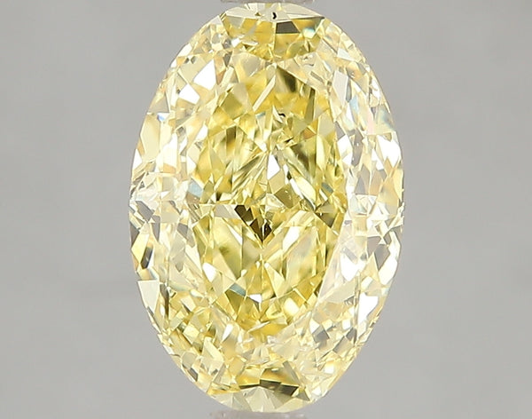 3.01ct Fancy Vivid Yellow Oval Lab Diamond, SI2, IGI Certified