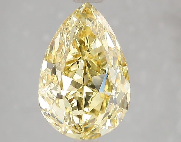 3.51ct Fancy Vivid Yellow Pear Lab Diamond, VS2, IGI Certified