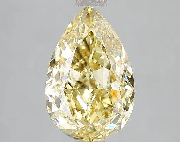 3.05ct Fancy Vivid Yellow Pear Lab Diamond, SI1, IGI Certified