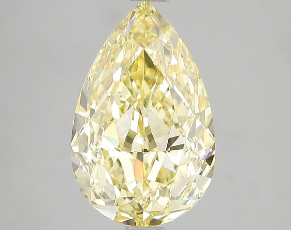 5.1ct Fancy Vivid Yellow Pear Lab Diamond, VS1, IGI Certified
