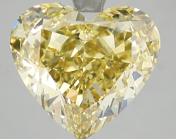 5.54ct Fancy Vivid Yellow Heart Lab Diamond, VS2, IGI Certified