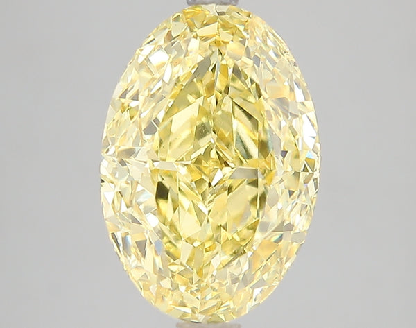 5.05ct Fancy Vivid Yellow Oval Lab Diamond, VS2, IGI Certified