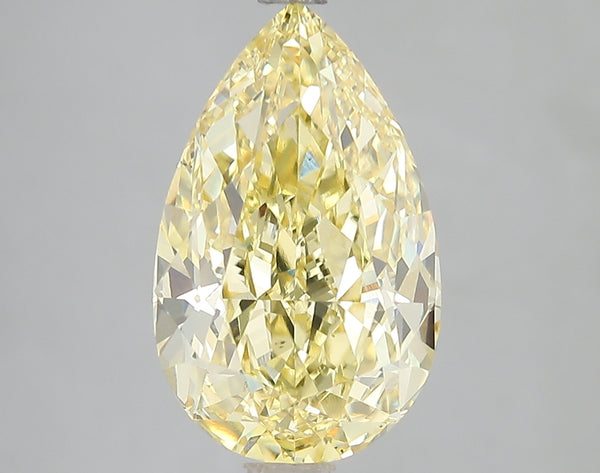 5.1ct Fancy Vivid Yellow Pear Lab Diamond, VS1, IGI Certified