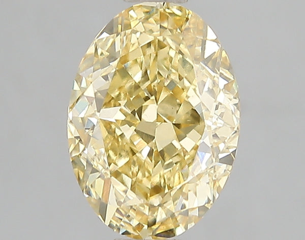 2.5ct Fancy Vivid Yellow Oval Lab Diamond, VS1, IGI Certified