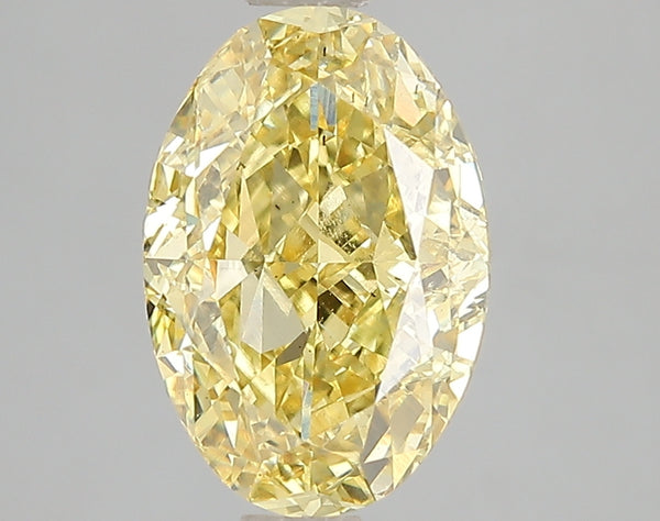 3.01ct Fancy Vivid Yellow Oval Lab Diamond, VS2, IGI Certified