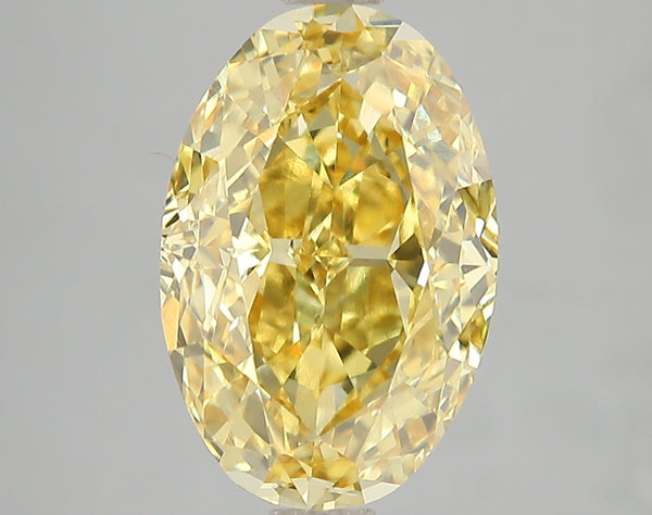 5.02ct Fancy Vivid Yellow Oval Lab Diamond, VS2, IGI Certified