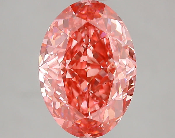 3.09ct Fancy Vivid Pink Oval Lab Diamond, VS2, IGI Certified