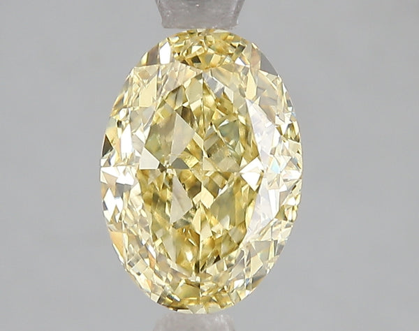 2.5ct Fancy Vivid Yellow Oval Lab Diamond, VS2, IGI Certified
