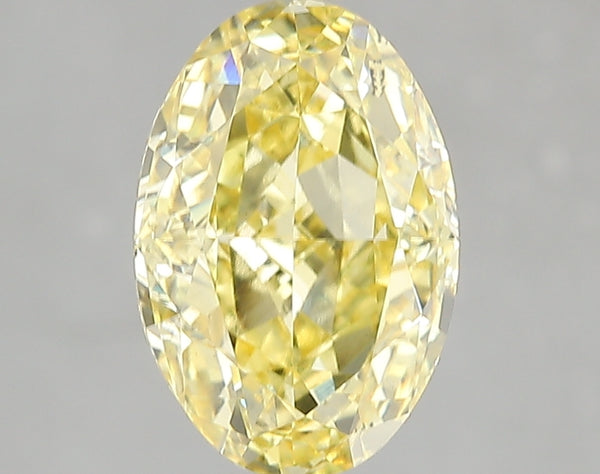 3.02ct Fancy Vivid Yellow Oval Lab Diamond, VS2, IGI Certified